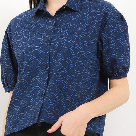 Hush Puppies Pakaian Wanita Shirt Cny Orienta In Navy
