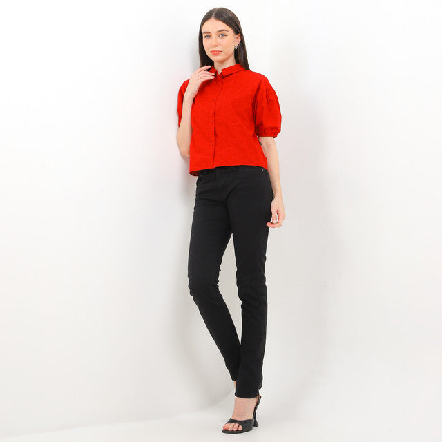 Hush Puppies Pakaian Wanita Shirt Cny Orienta In Red