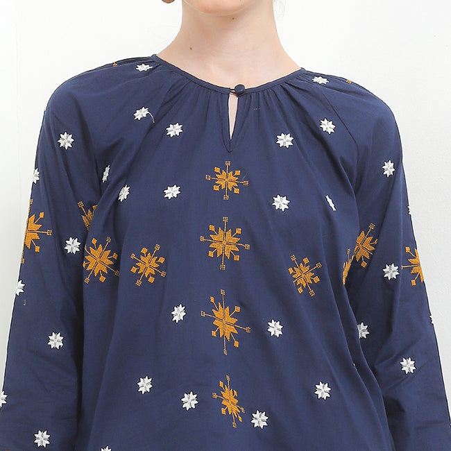 Hush Puppies Pakaian Wanita Blouse Nc Metia In Navy