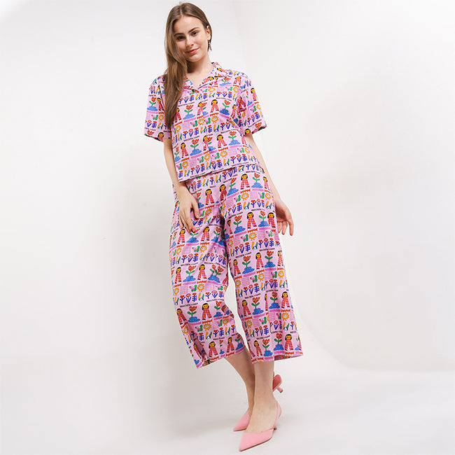 Hush Puppies Pakaian Wanita Long Pants Liunic Polna In Pink