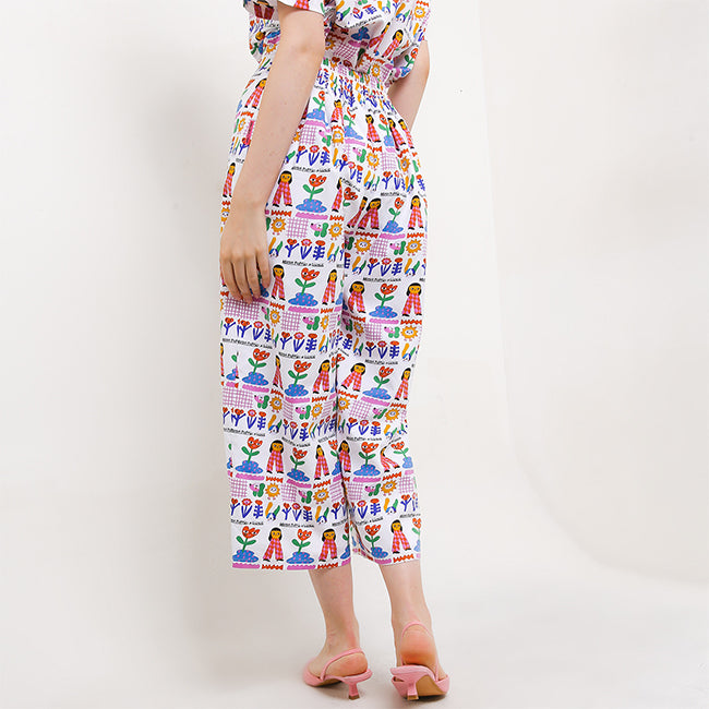 Hush Puppies Pakaian Wanita Long Pants Liunic Polna In White