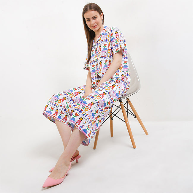 Hush Puppies Pakaian Wanita Long Pants Liunic Polna In White