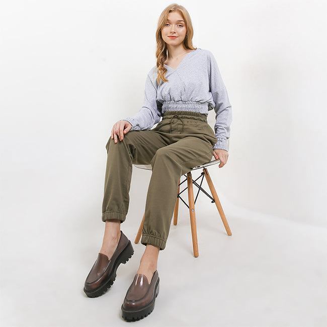 Hush Puppies Pakaian Pants Wanita Became In Olive