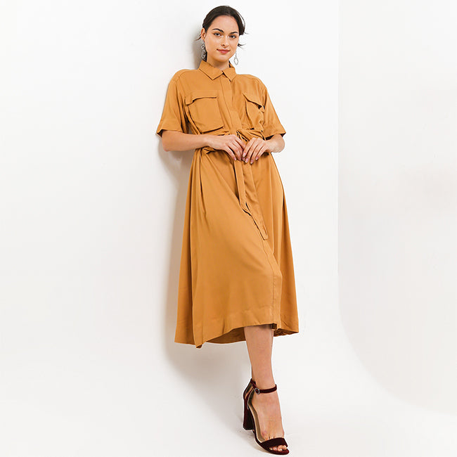 Hush Puppies Pakaian Dress Wanita Dc Eveston In Brown