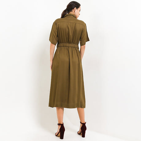 Hush Puppies Pakaian Dress Wanita Dc Eveston In Olive
