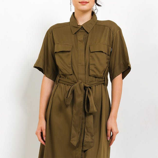 Hush Puppies Pakaian Dress Wanita Dc Eveston In Olive
