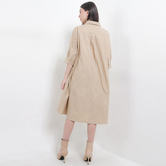 Hush Puppies Pakaian Wanita Dress Carlene Midi In Khaki