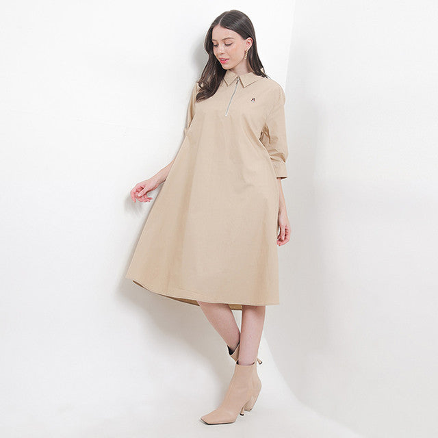 Hush Puppies Pakaian Wanita Dress Carlene Midi In Khaki