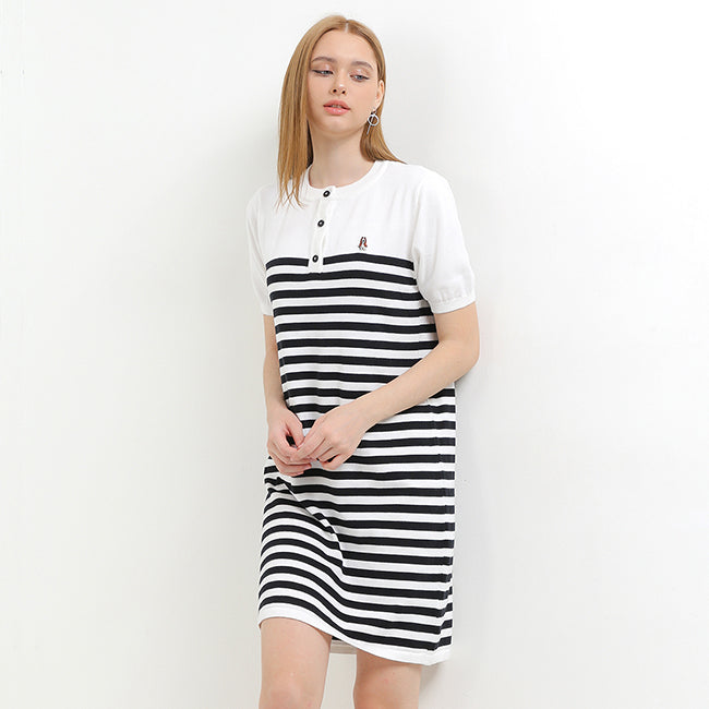Hush Puppies Pakaian Wanita Dress Mendez Stripe In White