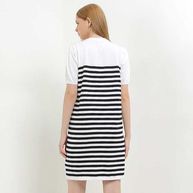 Hush Puppies Pakaian Wanita Dress Mendez Stripe In White