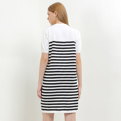 Hush Puppies Pakaian Wanita Dress Mendez Stripe In White