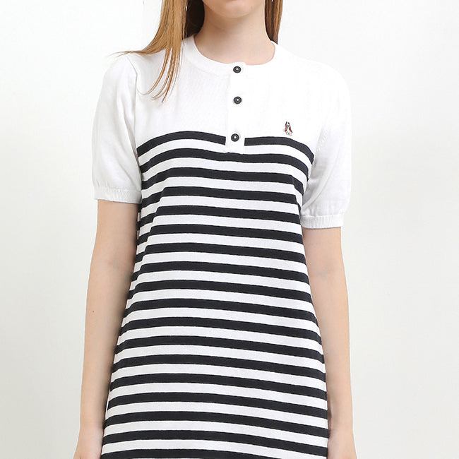 Hush Puppies Pakaian Wanita Dress Mendez Stripe In White