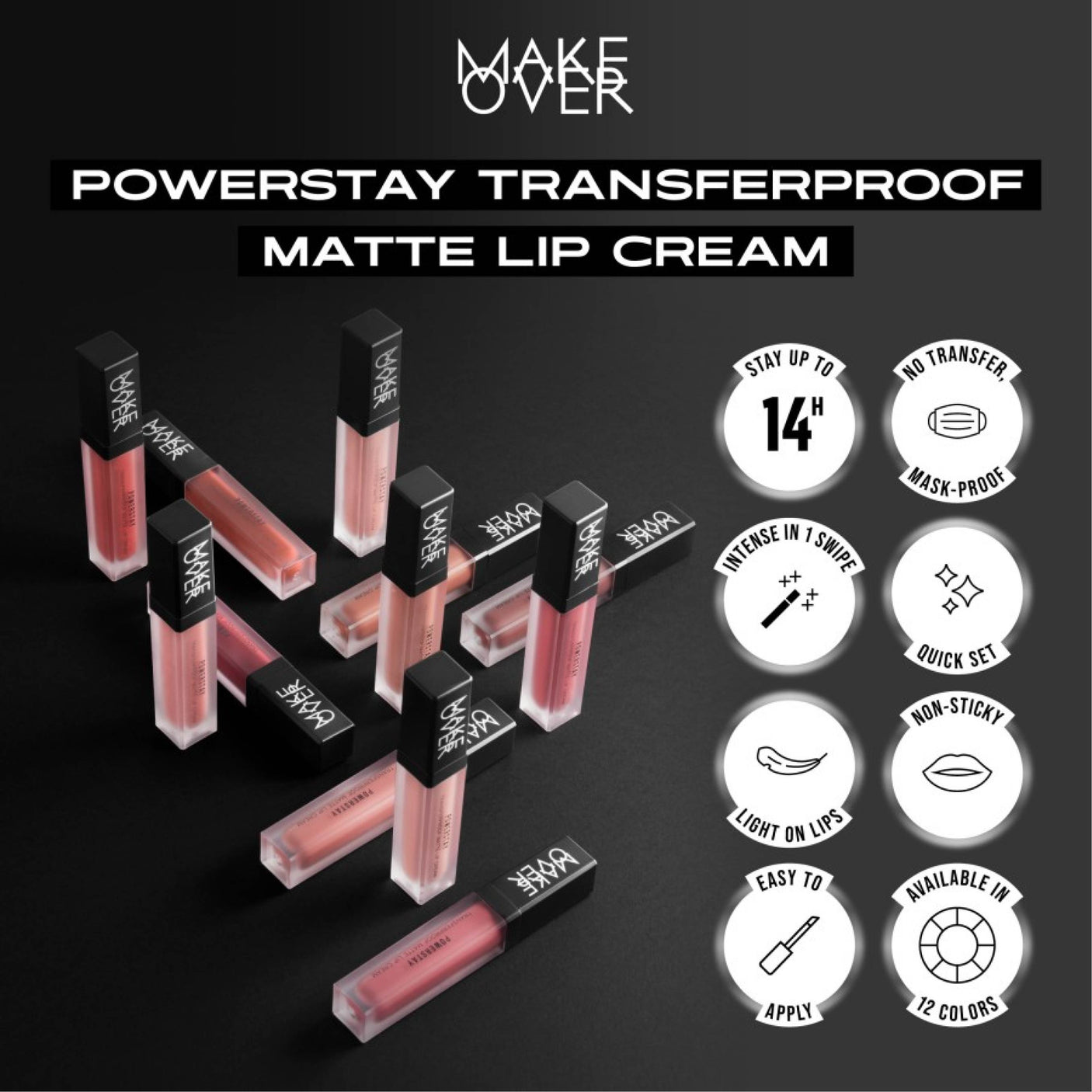 Make Over Powerstay Transferproof Matte Lip Cream B08 Curious 7 g