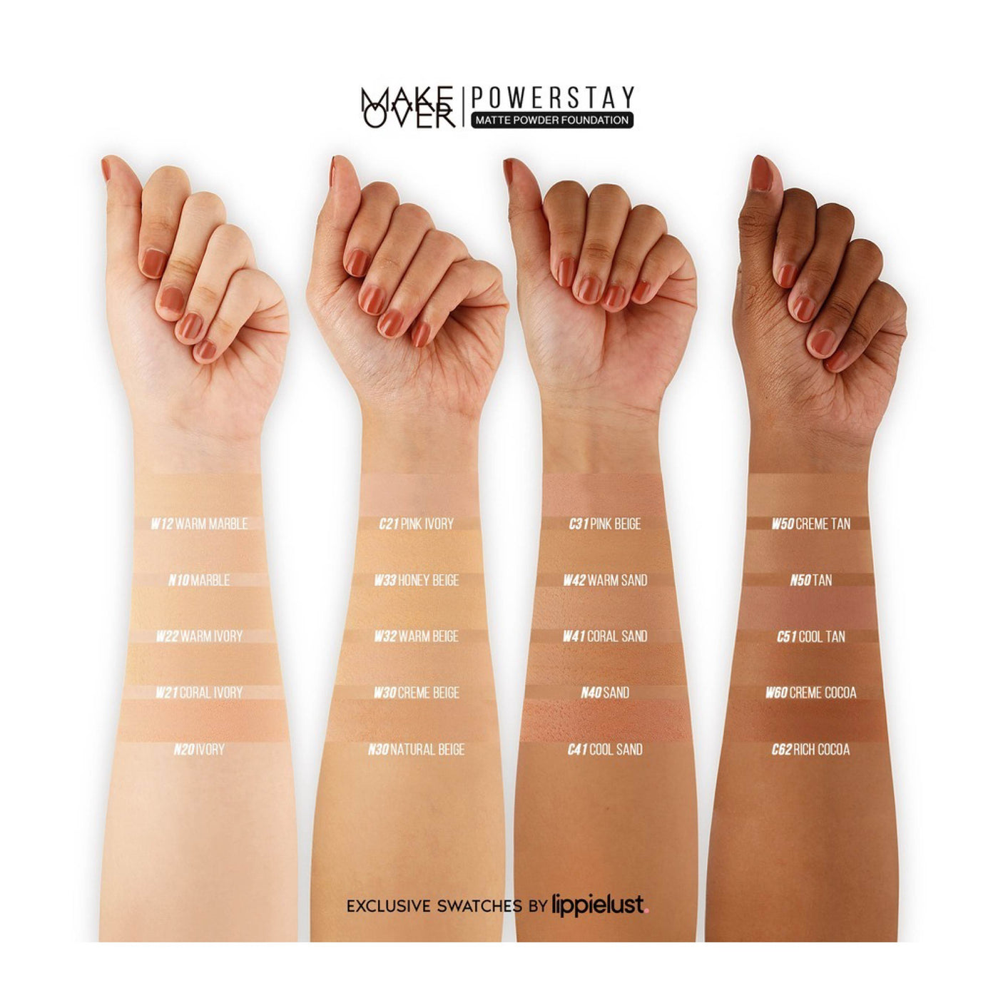 MAKE OVER Powerstay 24H Matte Powder Foundation N10 Marble 10 g