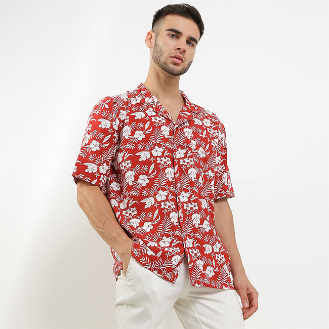 Hush Puppies Pakaian Kemeja Pria Blume In Red