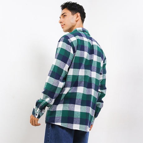 Hush Puppies Pakaian Pria Shirt Flano In Green