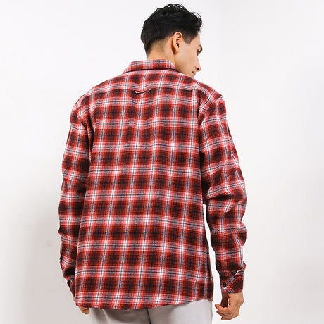 Hush Puppies Pakaian Pria Shirt Flano In Red