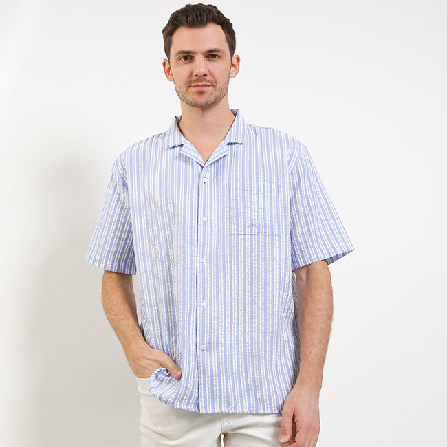 Hush Puppies Pakaian Pria Shirt Sheringham In Blue