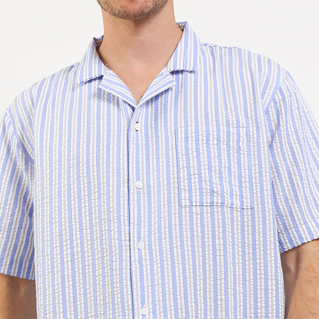 Hush Puppies Pakaian Pria Shirt Sheringham In Blue