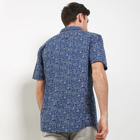 Hush Puppies Pakaian Pria Shirt Ethno In Navy
