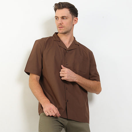 Hush Puppies Pakaian Pria Shirt Moda In Brown
