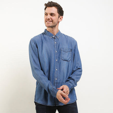 Hush Puppies Pakaian Pria Shirt Himmel In Blue