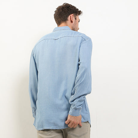 Hush Puppies Pakaian Pria Shirt Himmel In Light Blue