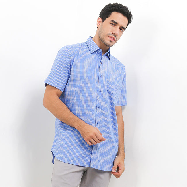 Hush Puppies Pakaian Pria Shirt 955 Chester In Blue