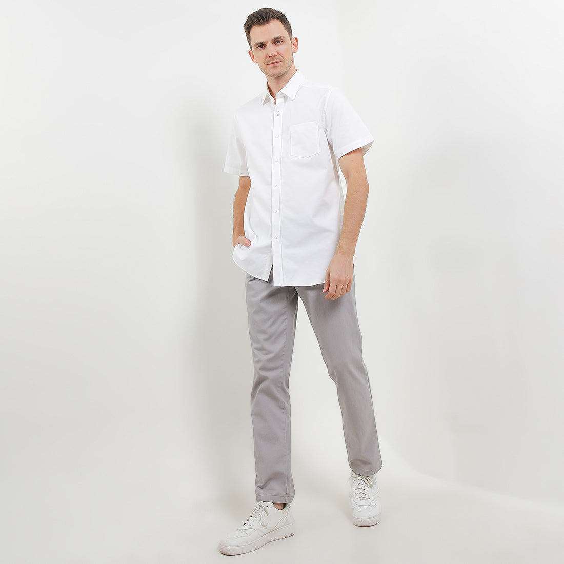 Hush Puppies Pakaian Pria Shirt 955 Reef In White