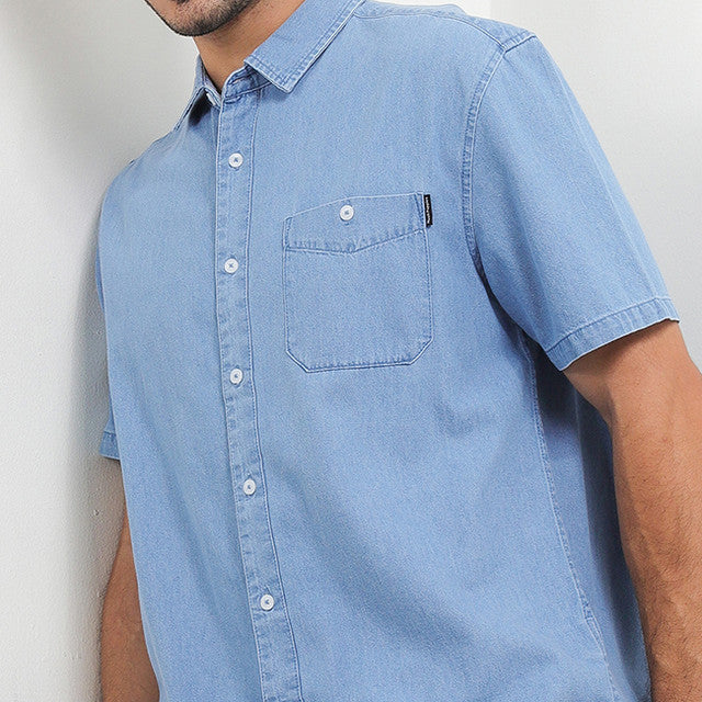 Hush Puppies Pakaian Pria Shirt Drury In Light Blue