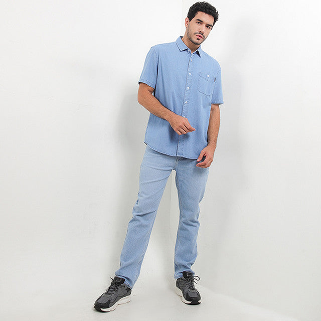 Hush Puppies Pakaian Pria Shirt Drury In Light Blue
