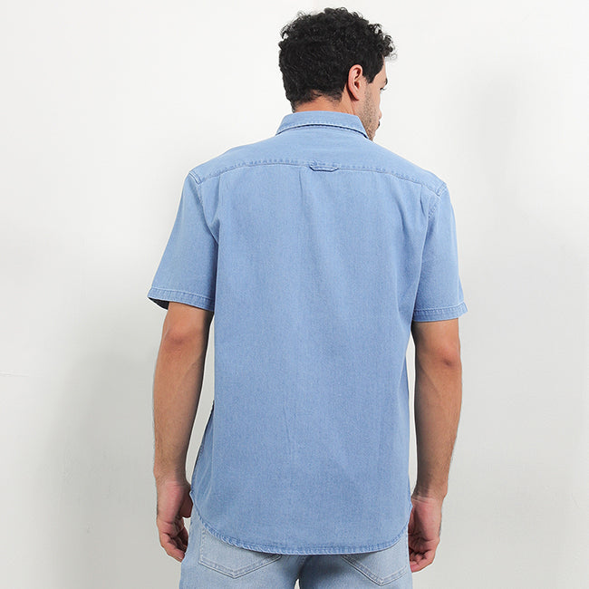 Hush Puppies Pakaian Pria Shirt Drury In Light Blue