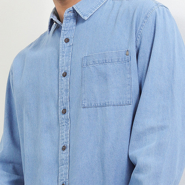 Hush Puppies Pakaian Pria Shirt Truro In Light Blue