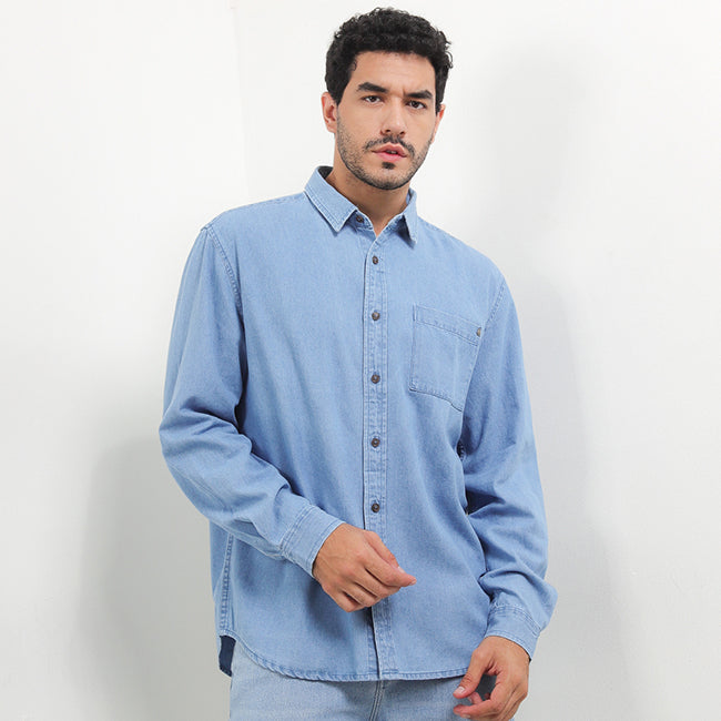 Hush Puppies Pakaian Pria Shirt Truro In Light Blue