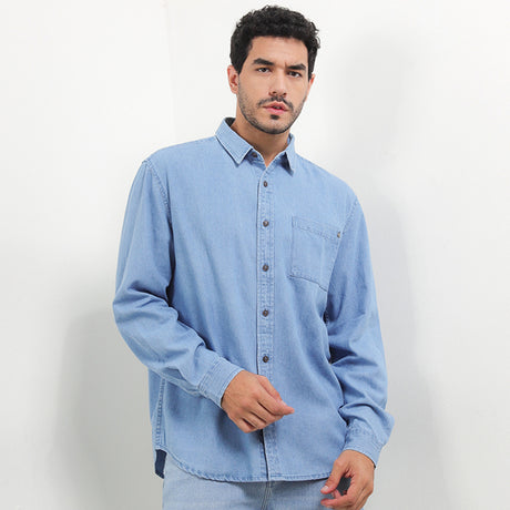 Hush Puppies Pakaian Pria Shirt Truro In Light Blue