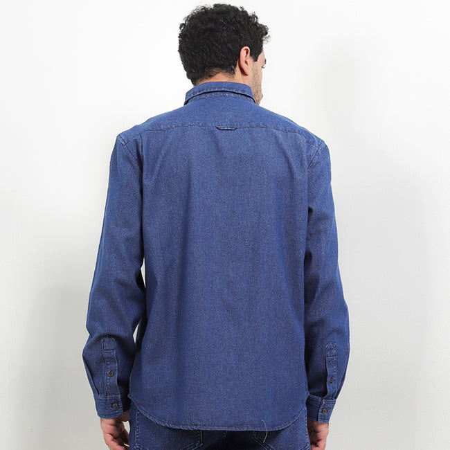 Hush Puppies Pakaian Pria Shirt Truro In Medium Blue