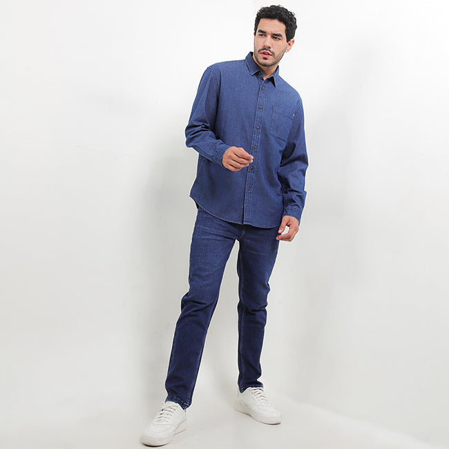 Hush Puppies Pakaian Pria Shirt Truro In Medium Blue