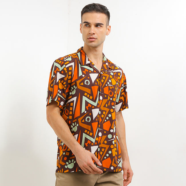 Hush Puppies Pakaian Pria Shirt 90S Hipster In Brown