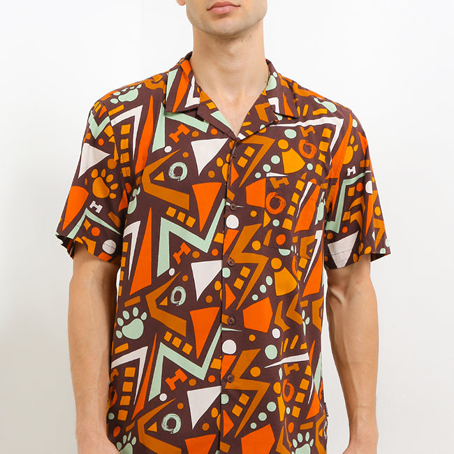 Hush Puppies Pakaian Pria Shirt 90S Hipster In Brown