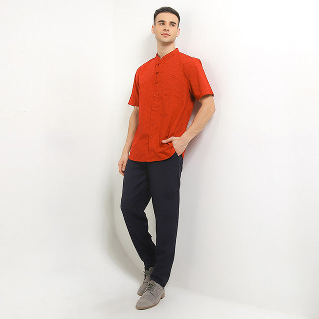 Hush Puppies Pakaian Pria Shirt Cny Yan In Red