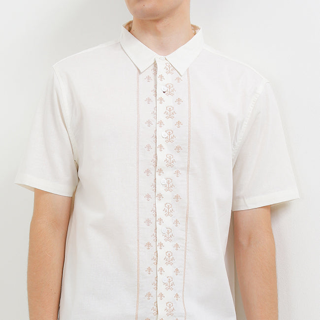 Hush Puppies Pakaian Pria Shirt Nc Kaleef In Off White