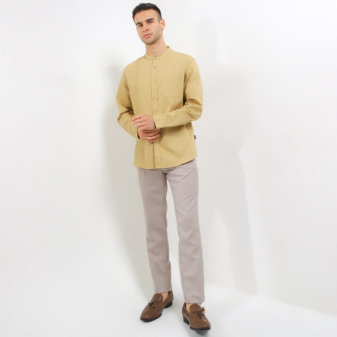 Hush Puppies Pakaian Pria Shirt Nc Rasir In Khaki