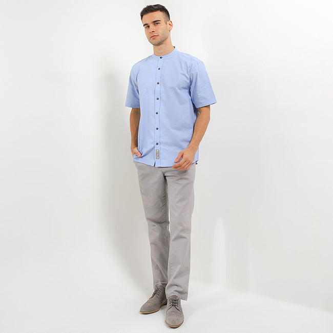 Hush Puppies Pakaian Pria Shirt Slack In Light Blue