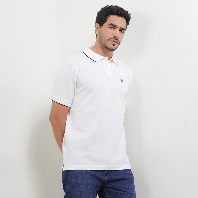 Hush Puppies Pakaian Pria Polo Cord 4 In White