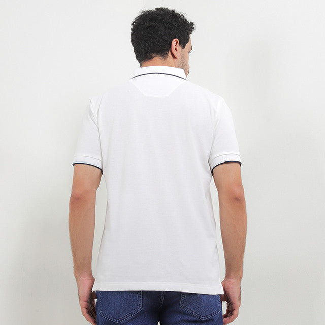 Hush Puppies Pakaian Pria Polo Cord 4 In White