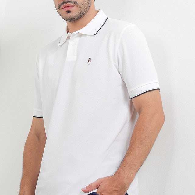 Hush Puppies Pakaian Pria Polo Cord 4 In White