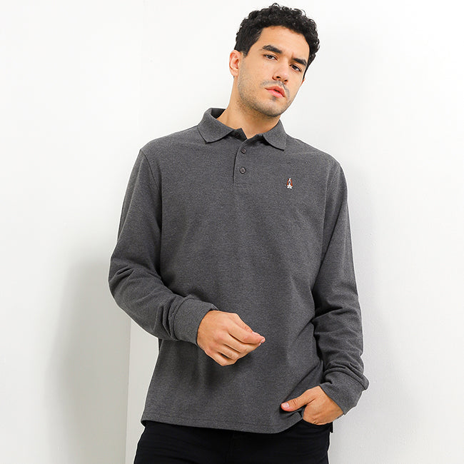 Hush Puppies Pakaian Pria Polo Bsc Omega In Dark Gray