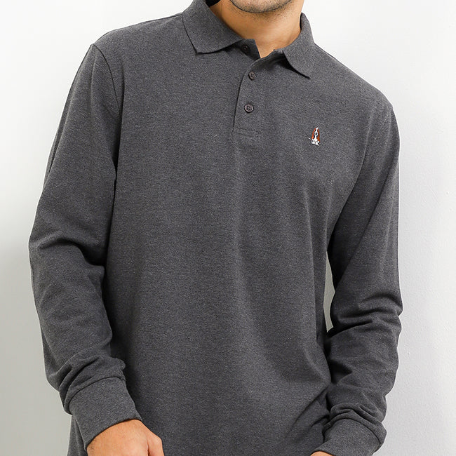 Hush Puppies Pakaian Pria Polo Bsc Omega In Dark Gray