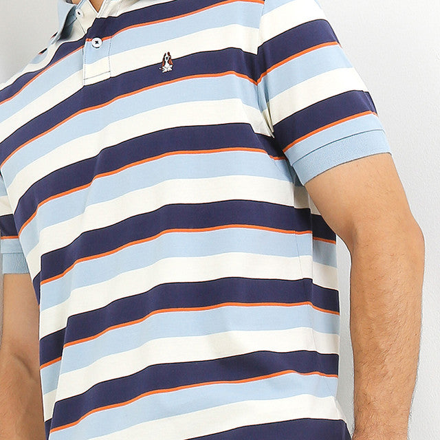 Hush Puppies Pakaian Pria Polo Kenji In Navy/Light Blue