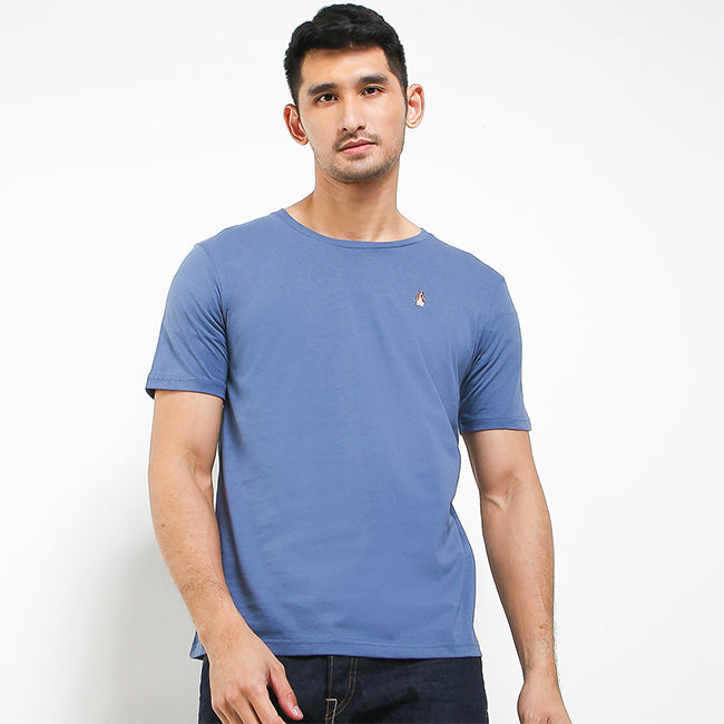 Hush Puppies Pakaian Kaos Pria Leviero Crew 2 In Blue